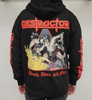 Destructor / Zipped Hoodie / Black / Blood, Bone And Fire